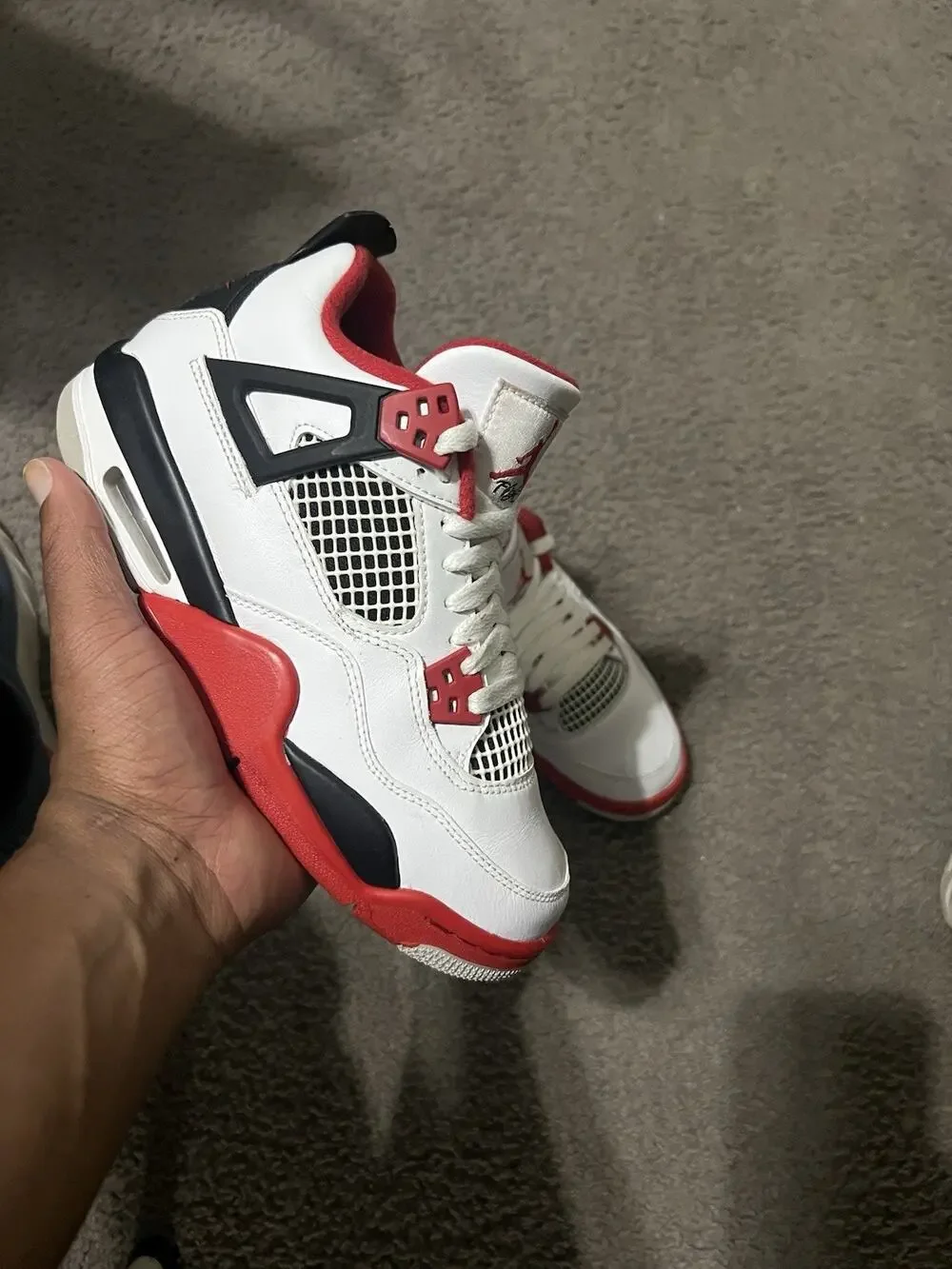 Size 5.5y- Air Jordan 4 Retro OG GS Fire Red 2020 408452-160